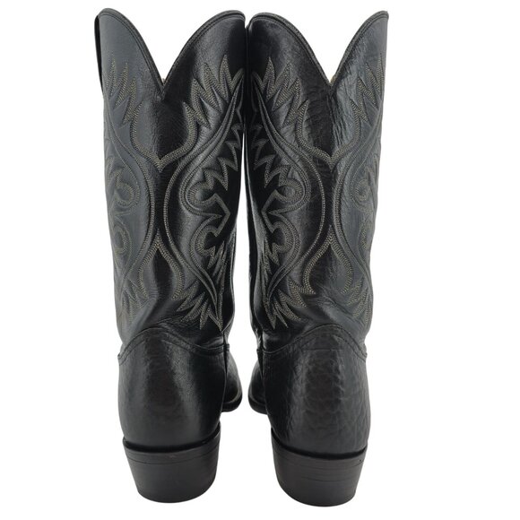 Nocona Boots Men's 14AAA Narrow Bullhide Black Leather Cowboy Western Boots - Picture 10 of 14